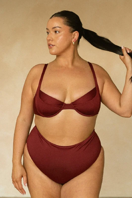 Doorbuster Deal The Amalfi Underwire Tie Back Top - Pomegranate