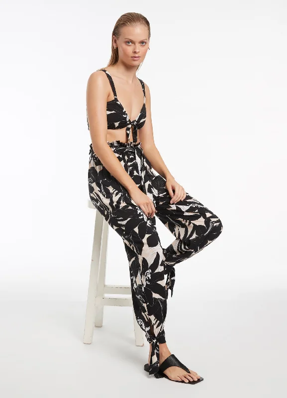 Low Prices Floreale Tie Cuff Pant - Black