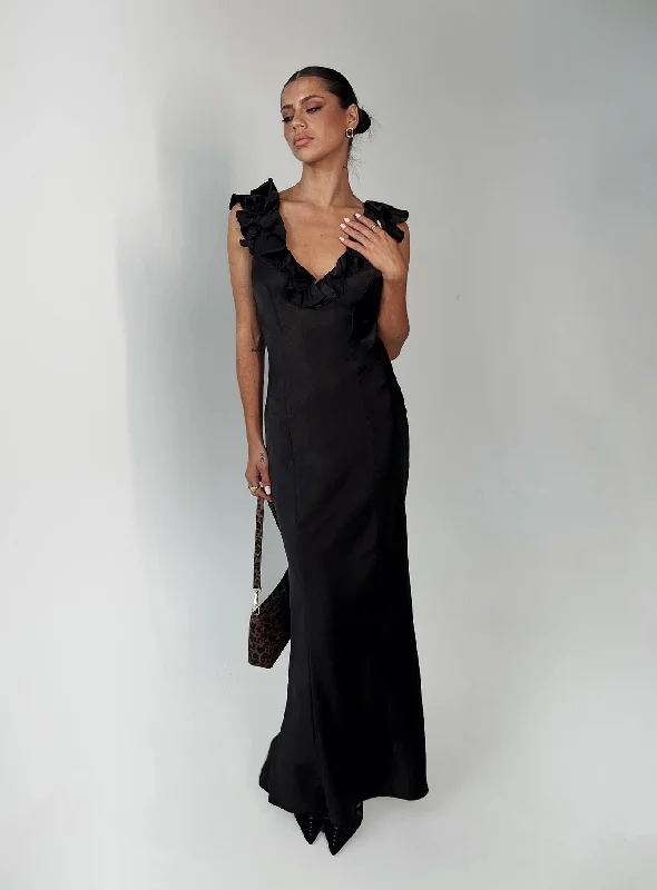 Unbeatable Prices Butacup Frill Maxi Dress Black