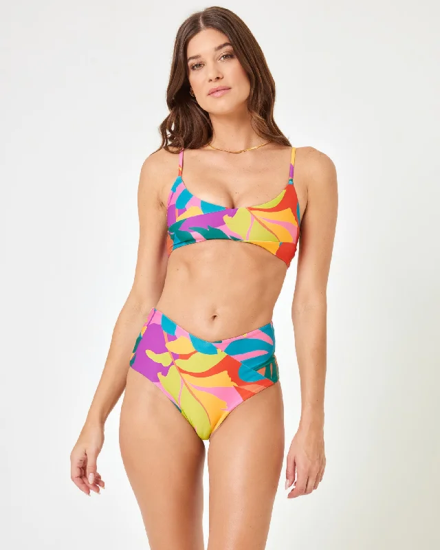 Don't Wait Printed High Tide Bikini Top - Copacabana