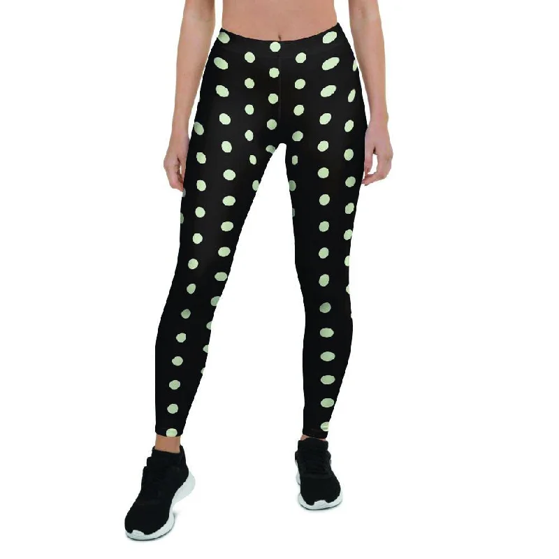 Limited Availability Black And White Polka Dot Women's Leggings