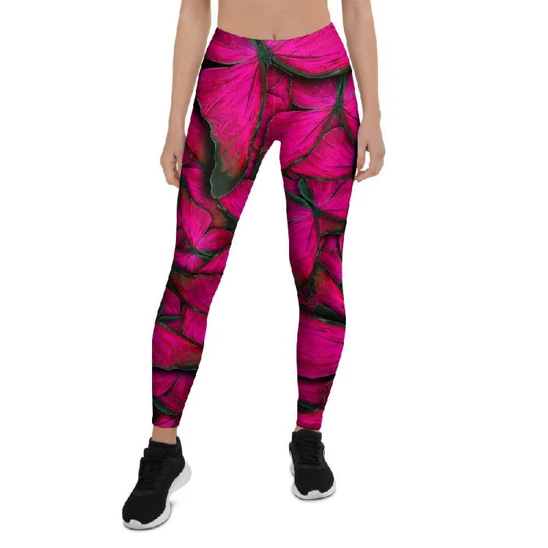Deep Discounts Black Pink Butterfly Print Women's Leggings