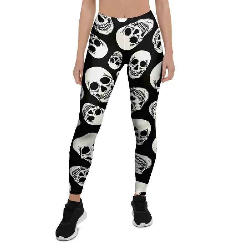 Closeout Black Skull Women's Leggings