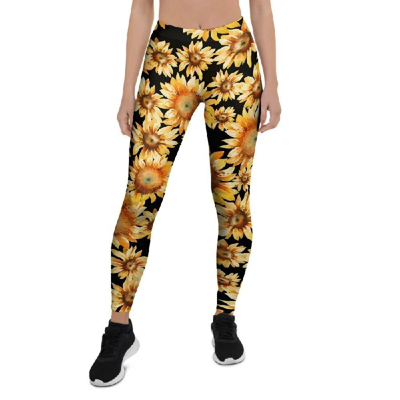 Bonus Savings Black Sunflower Women's Leggings