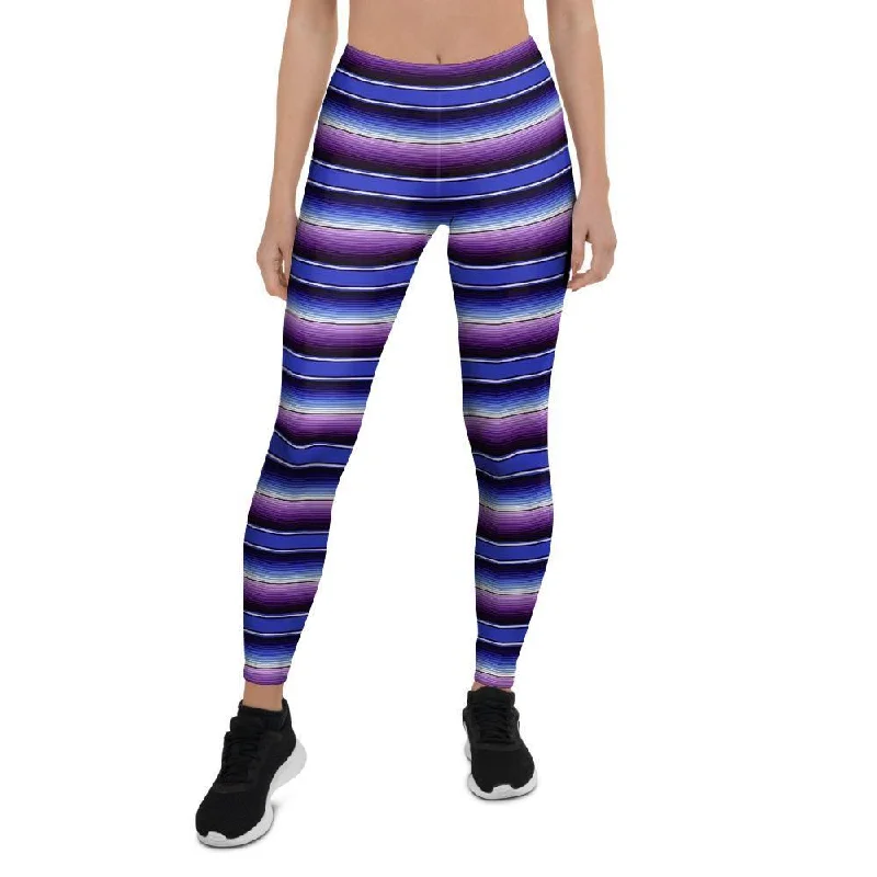 Bargain Prices Blue And Purple Mexican Baja Women's Leggings