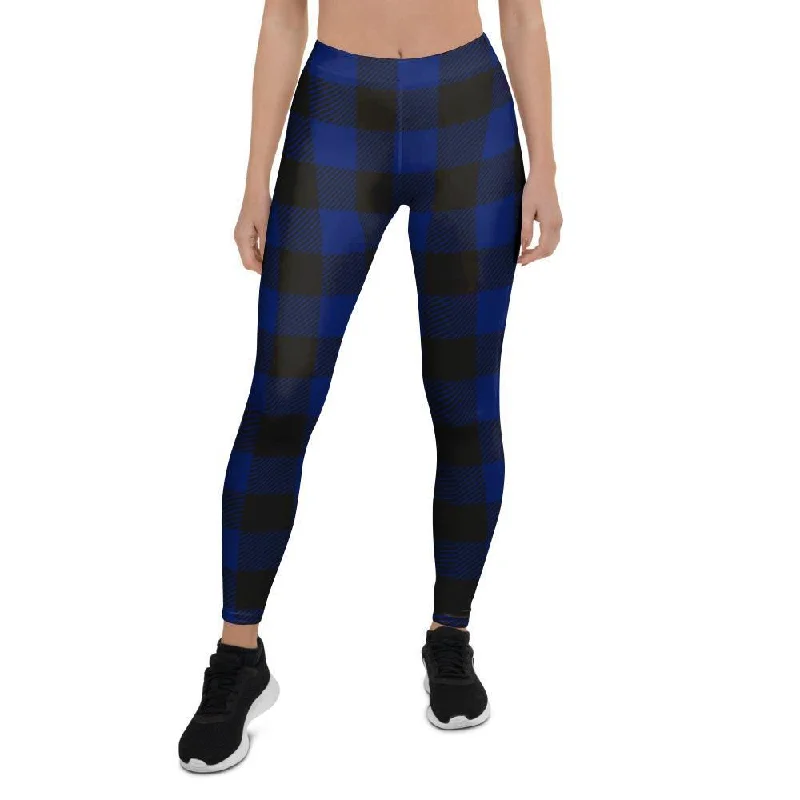 Price Drop Alert Blue Buffalo Plaid Women's Leggings