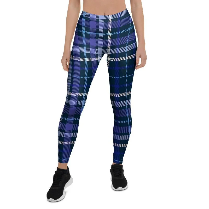 Inventory Reduction Blue Plaid Tartan Women's Leggings